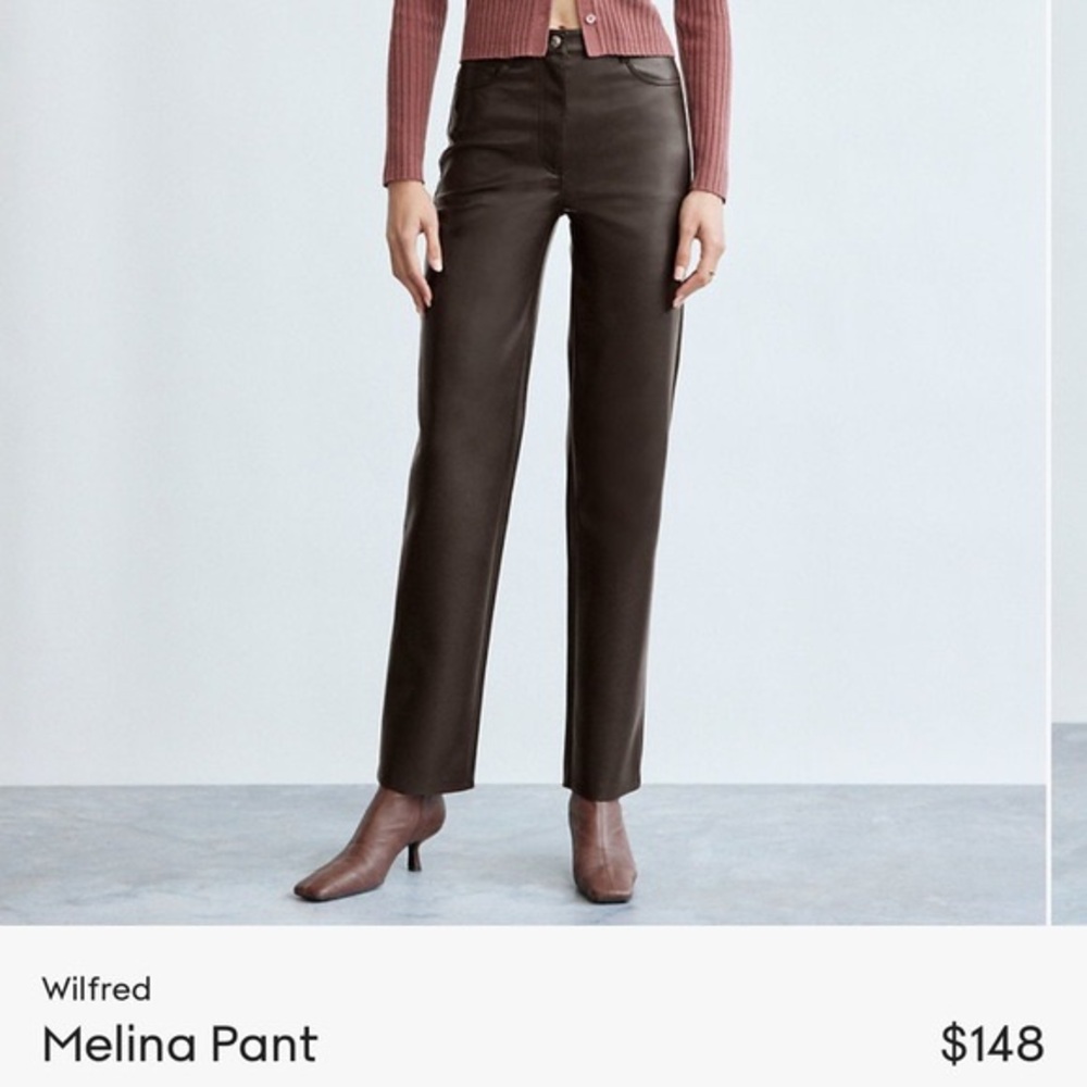 NWOT Wilfred Melina Leather pant (BROWN)